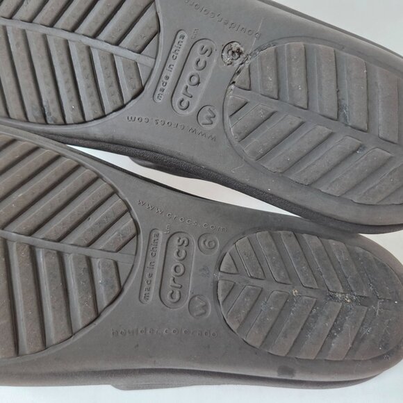 Crocs Sanrah Circle Slides Womens 6 Brown Pink Slip On Sandals - Picture 9 of 9